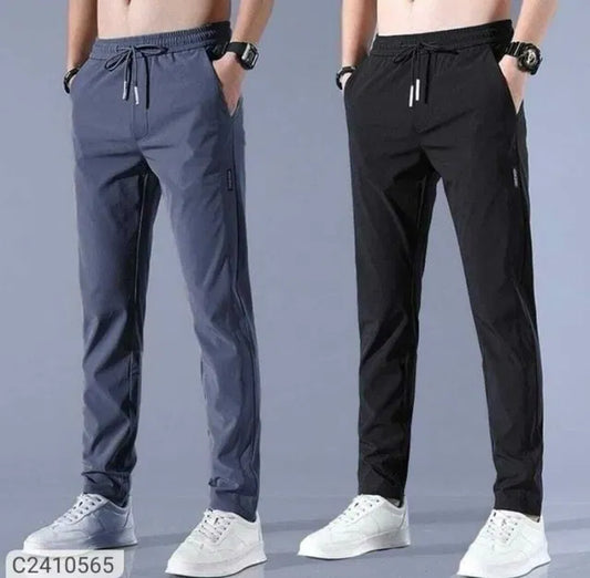 Premium Men's High Stretch Skinny Lycra Pants (Black & Gray) – Buy 1 Get 1 Free
